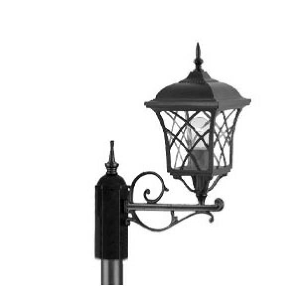 چراغ پارکی تک شاخه مدرن کلاسیک آنی نورگستر شفق مدل پاسارگاد مشکی